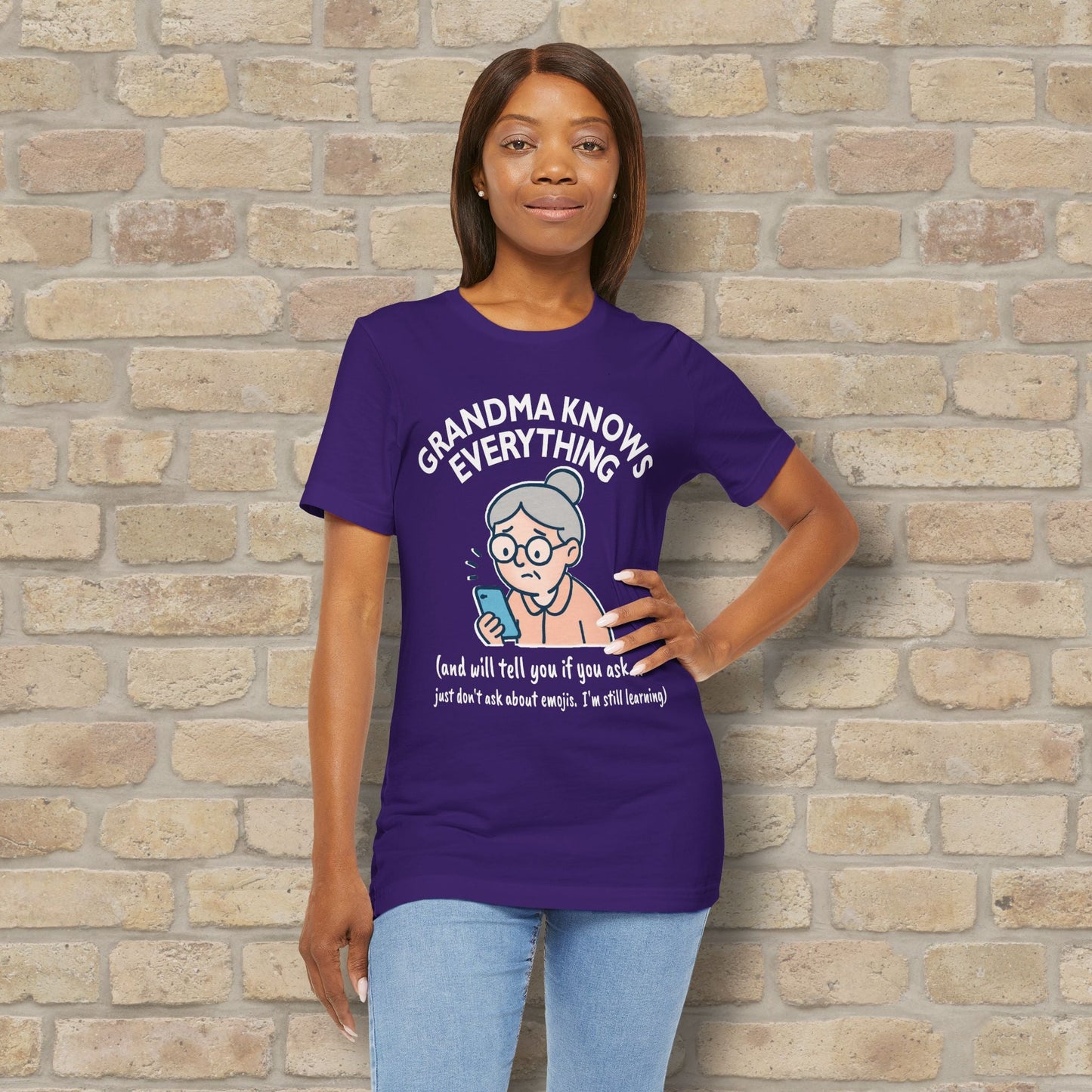 Graphic & Text Don't Ask Grandama About Emojis Tee - Vibrant Styles