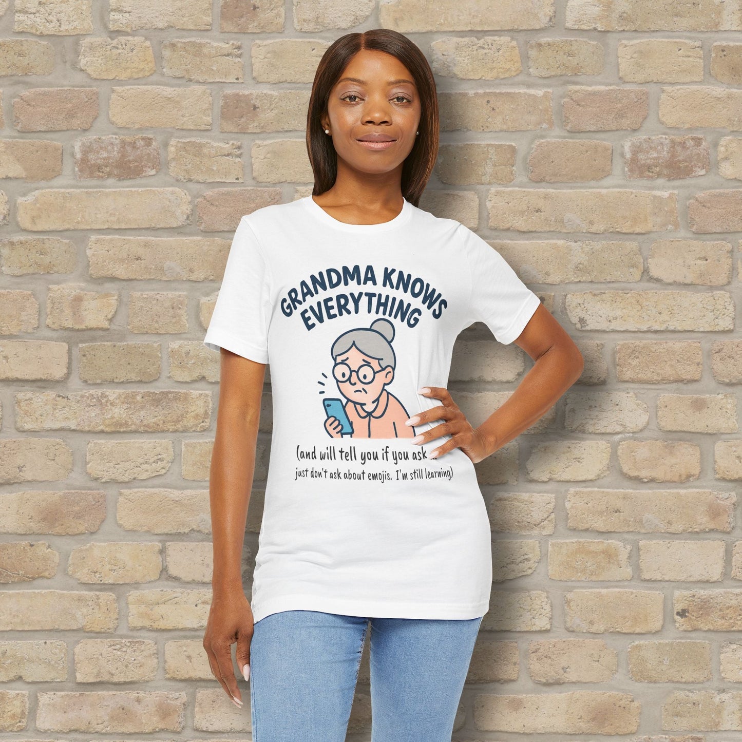 Graphic & Text Don't Ask Grandama About Emojis Tee - Vibrant Styles