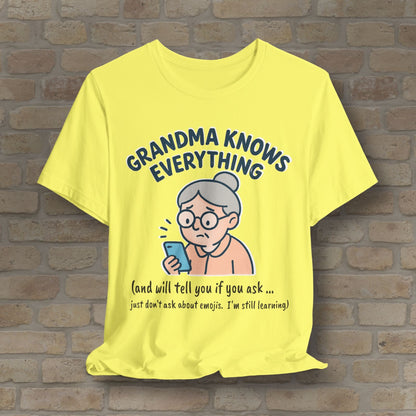 Graphic & Text Don't Ask Grandama About Emojis Tee - Vibrant Styles