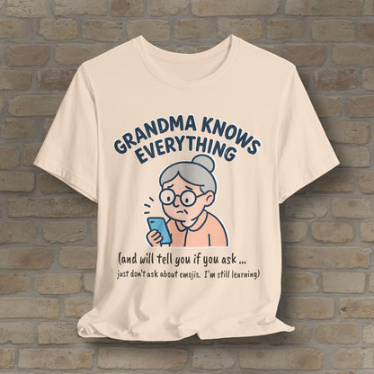 Graphic & Text Don't Ask Grandama About Emojis Tee - Vibrant Styles