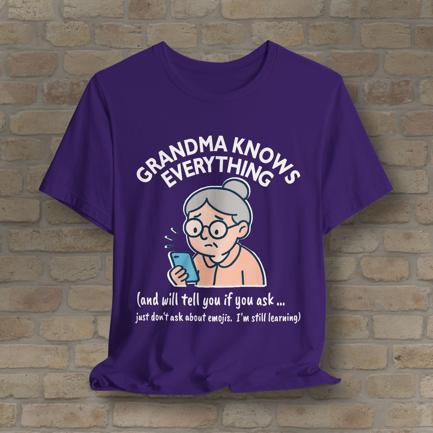 Graphic & Text Don't Ask Grandama About Emojis Tee - Vibrant Styles