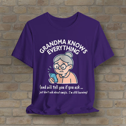 Graphic & Text Don't Ask Grandama About Emojis Tee - Vibrant Styles