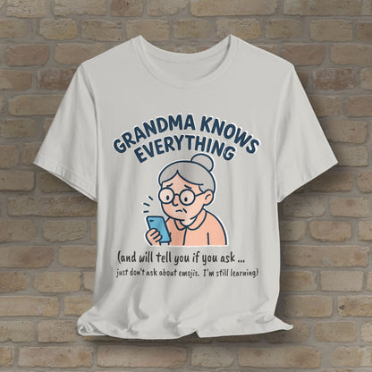 Graphic & Text Don't Ask Grandama About Emojis Tee - Vibrant Styles
