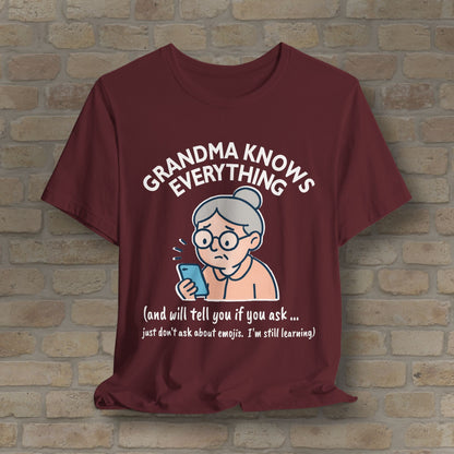Graphic & Text Don't Ask Grandama About Emojis Tee - Vibrant Styles