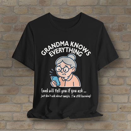Graphic & Text Don't Ask Grandama About Emojis Tee - Vibrant Styles
