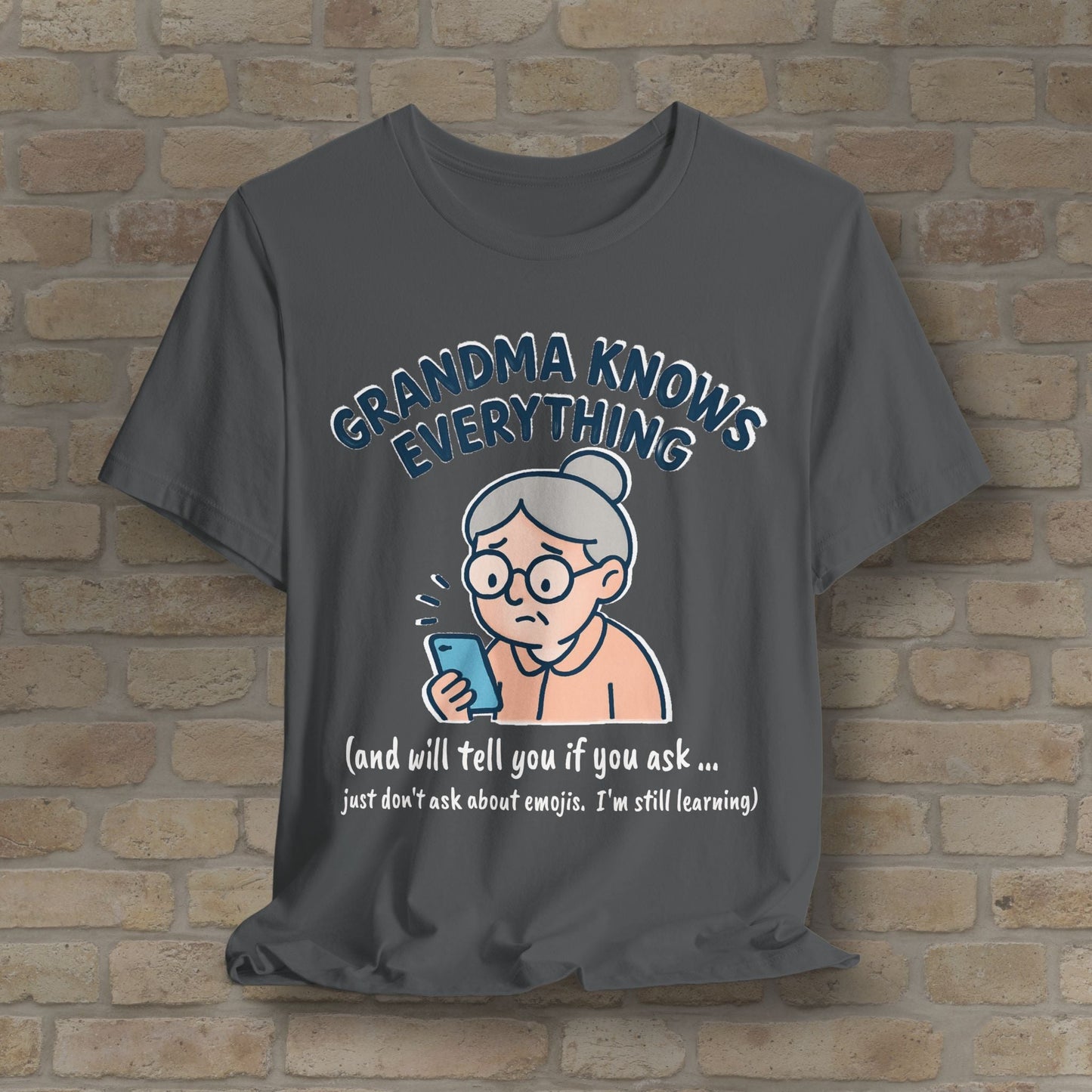 Graphic & Text Don't Ask Grandama About Emojis Tee - Vibrant Styles