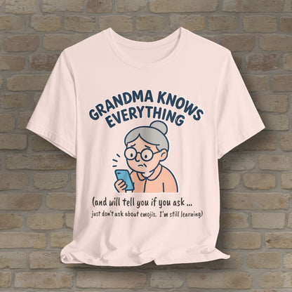 Graphic & Text Don't Ask Grandama About Emojis Tee - Vibrant Styles