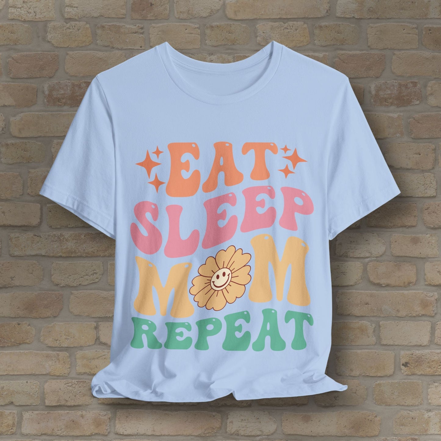 Mostly Text T-Shirts Eat Sleep Mom Repeat Tee - Vibrant Styles