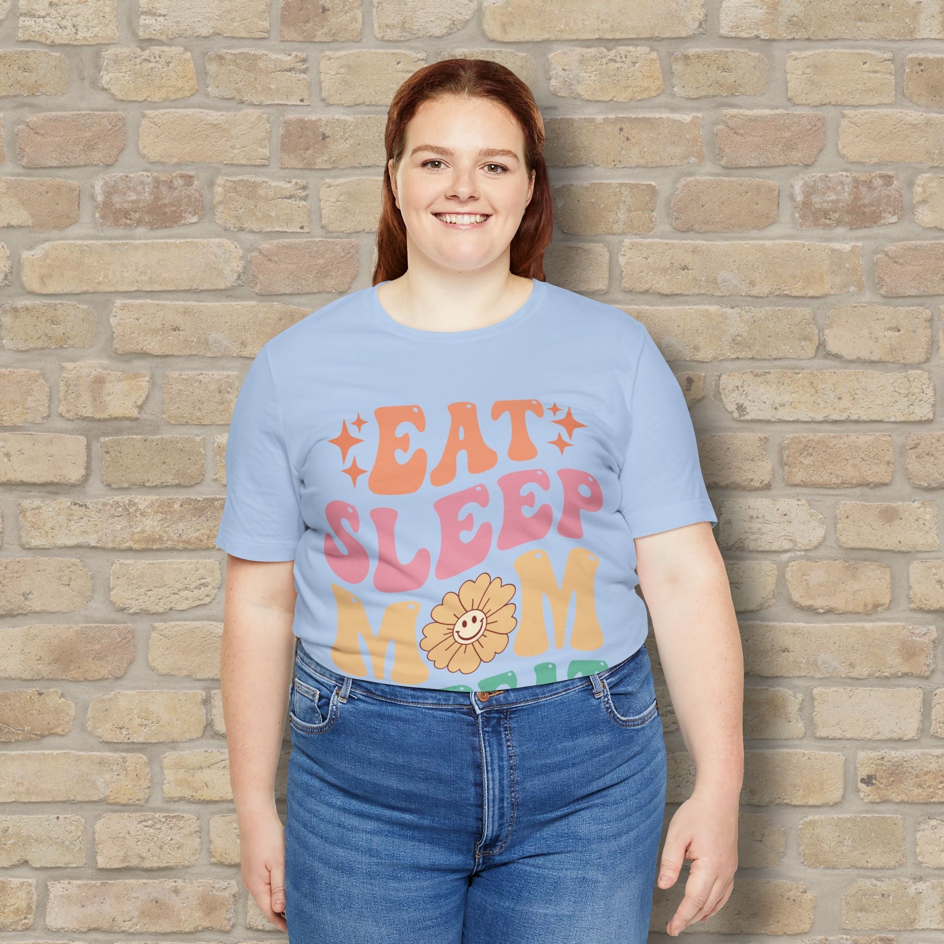 Mostly Text T-Shirts Eat Sleep Mom Repeat Tee - Vibrant Styles