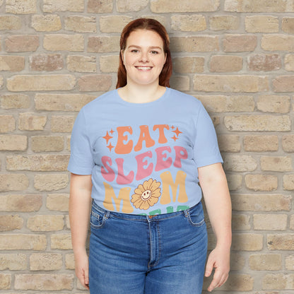 Mostly Text T-Shirts Eat Sleep Mom Repeat Tee - Vibrant Styles