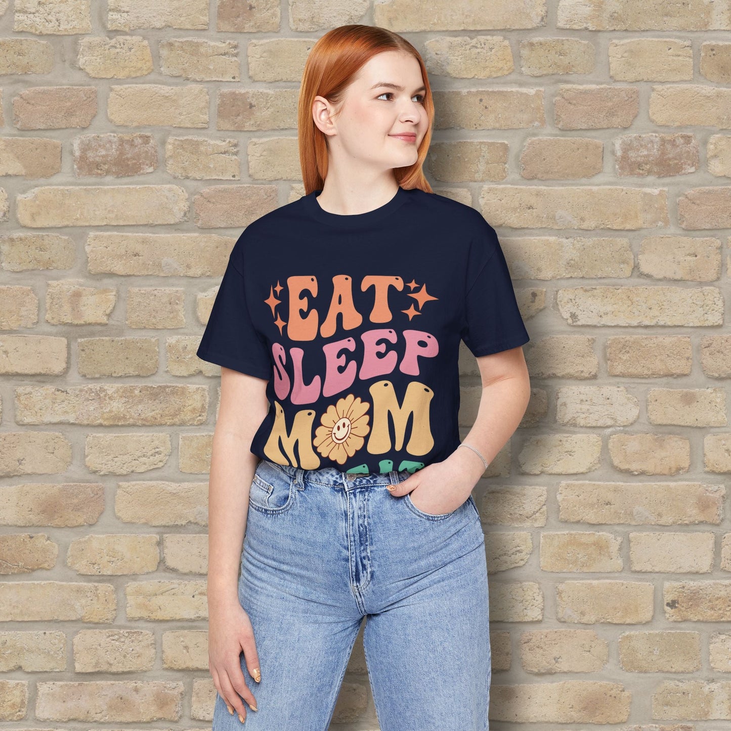 Mostly Text T-Shirts Eat Sleep Mom Repeat Tee - Vibrant Styles