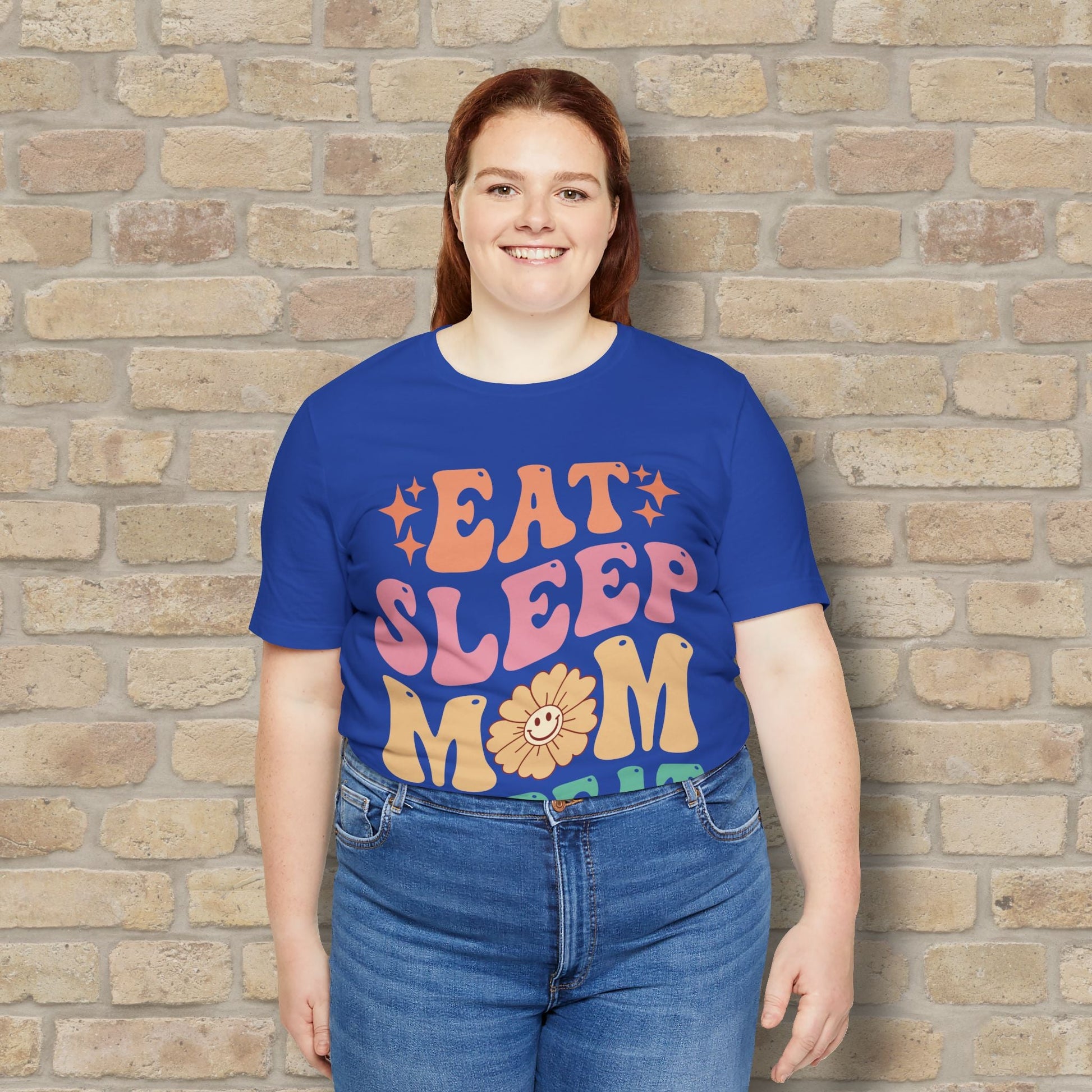 Mostly Text T-Shirts Eat Sleep Mom Repeat Tee - Vibrant Styles