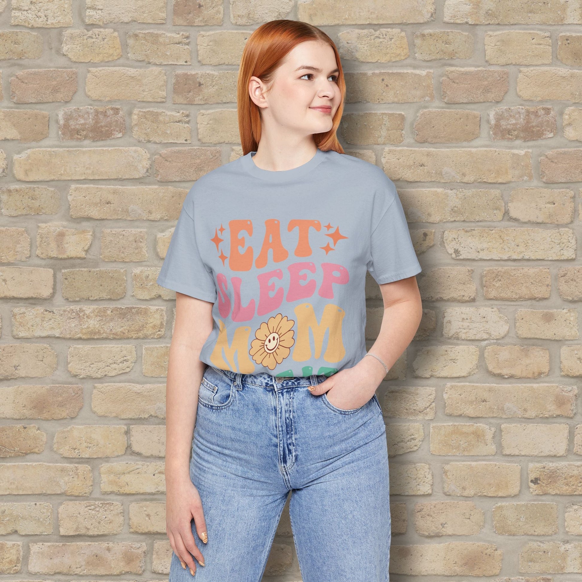 Mostly Text T-Shirts Eat Sleep Mom Repeat Tee - Vibrant Styles