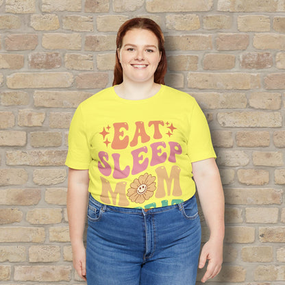 Mostly Text T-Shirts Eat Sleep Mom Repeat Tee - Vibrant Styles