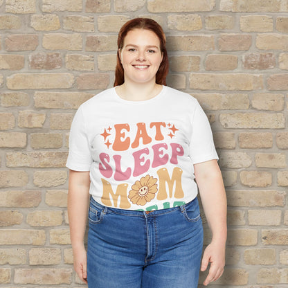 Mostly Text T-Shirts Eat Sleep Mom Repeat Tee - Vibrant Styles
