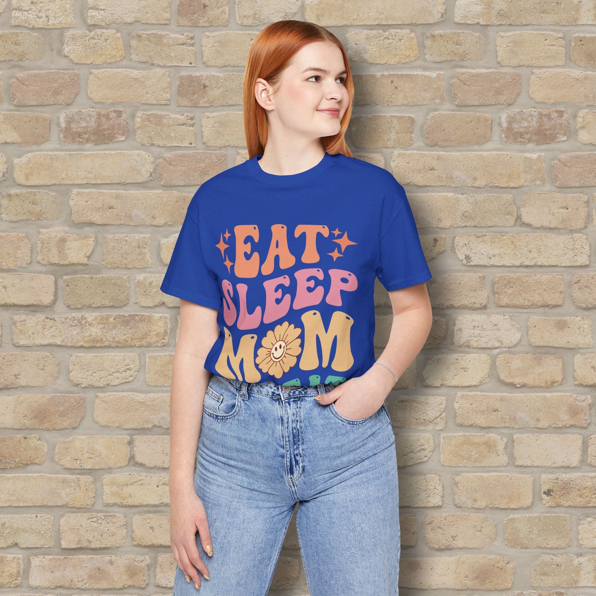Mostly Text T-Shirts Eat Sleep Mom Repeat Tee - Vibrant Styles