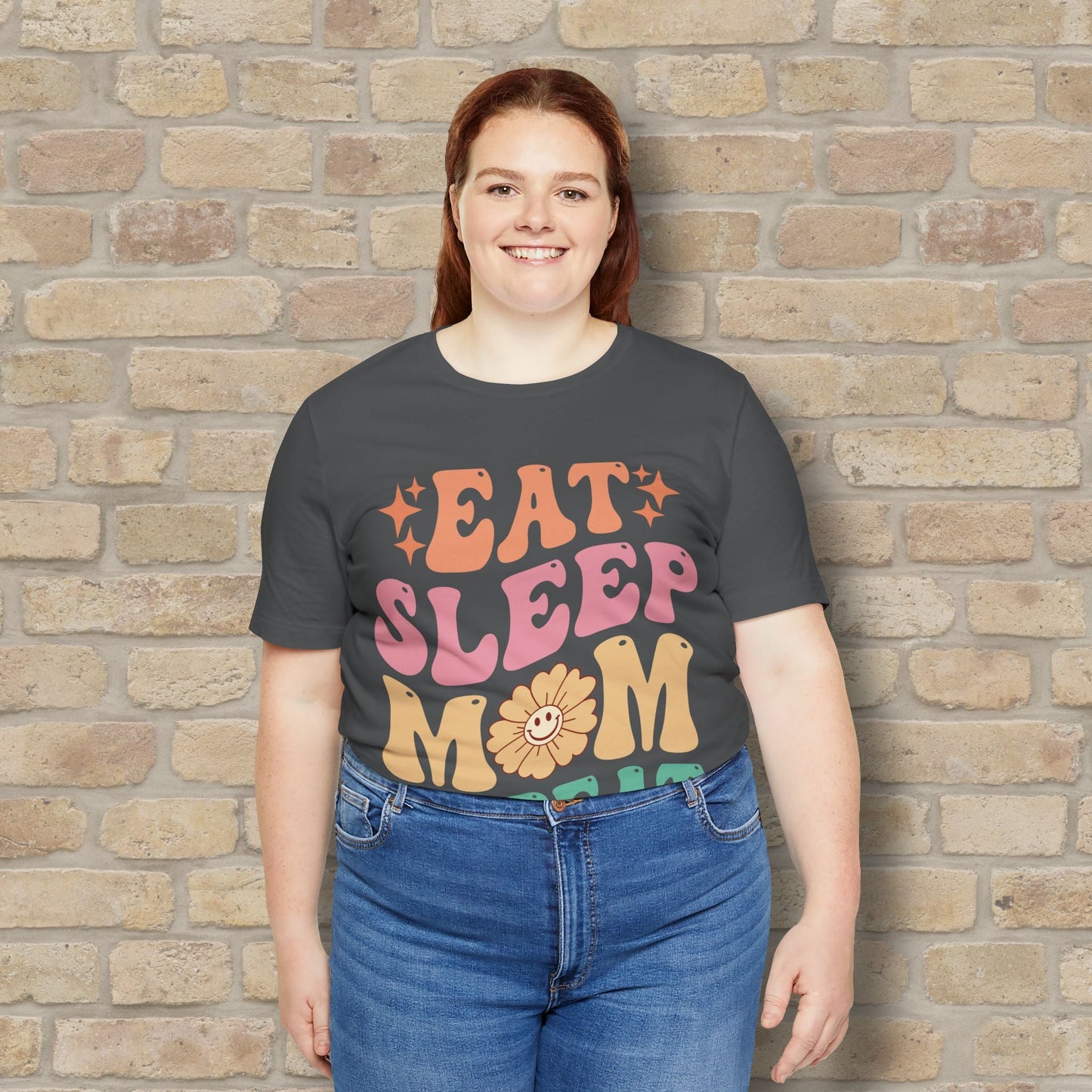 Mostly Text T-Shirts Eat Sleep Mom Repeat Tee - Vibrant Styles
