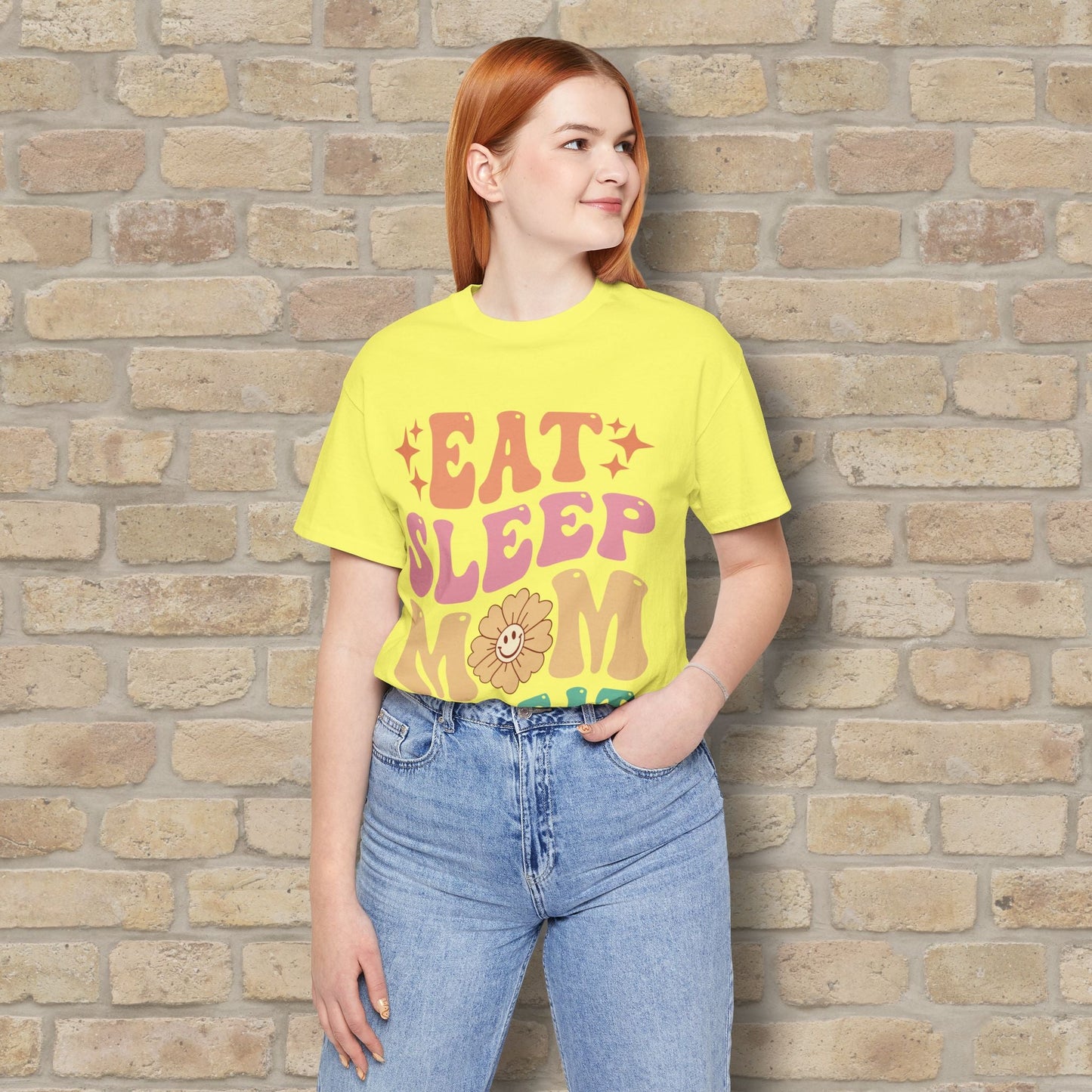 Mostly Text T-Shirts Eat Sleep Mom Repeat Tee - Vibrant Styles