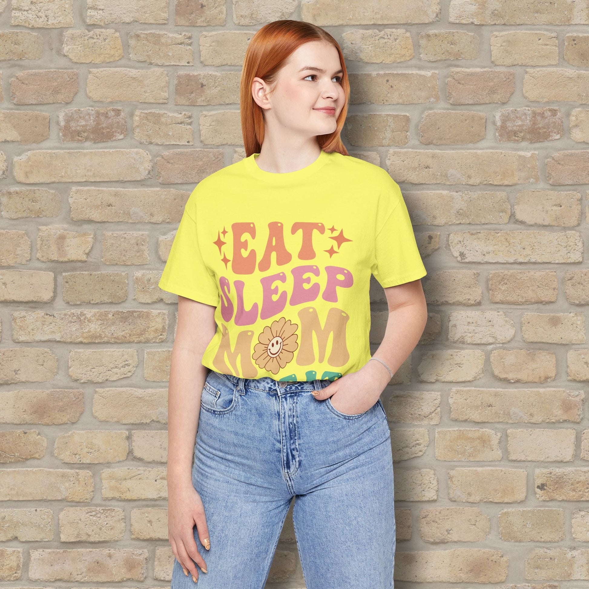 Mostly Text T-Shirts Eat Sleep Mom Repeat Tee - Vibrant Styles