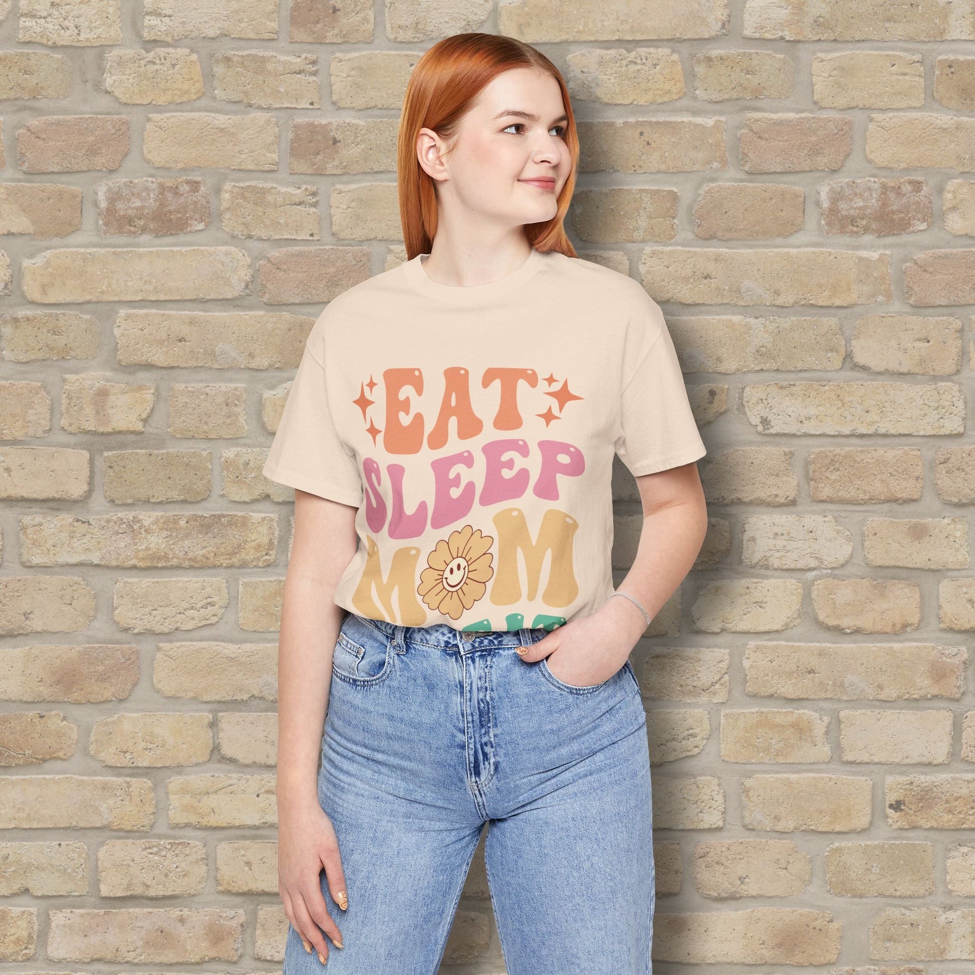 Mostly Text T-Shirts Eat Sleep Mom Repeat Tee - Vibrant Styles