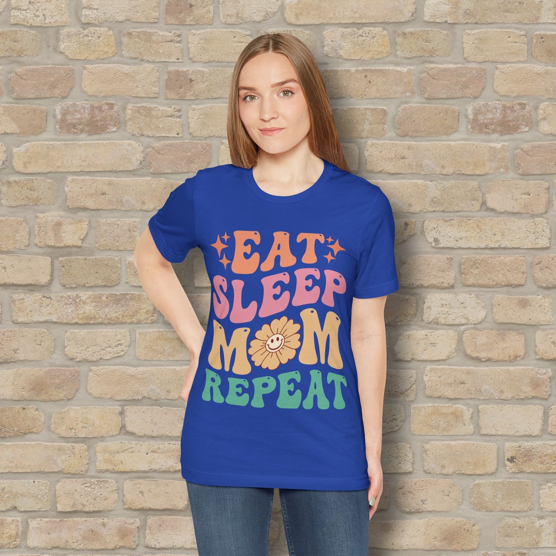 Mostly Text T-Shirts Eat Sleep Mom Repeat Tee - Vibrant Styles