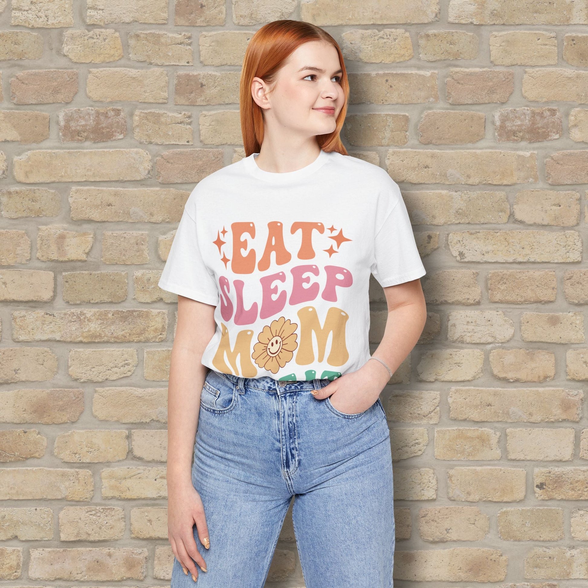 Mostly Text T-Shirts Eat Sleep Mom Repeat Tee - Vibrant Styles