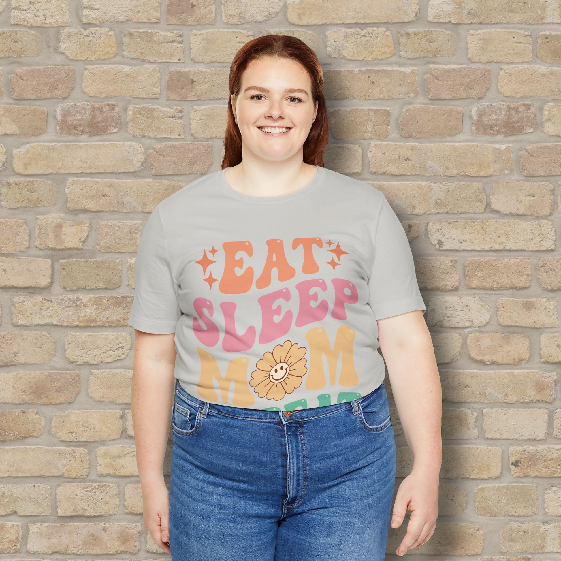 Mostly Text T-Shirts Eat Sleep Mom Repeat Tee - Vibrant Styles