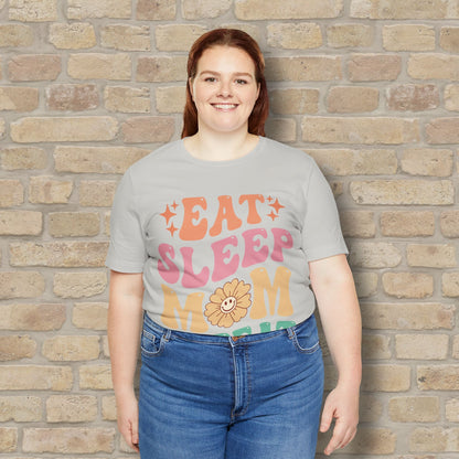 Mostly Text T-Shirts Eat Sleep Mom Repeat Tee - Vibrant Styles