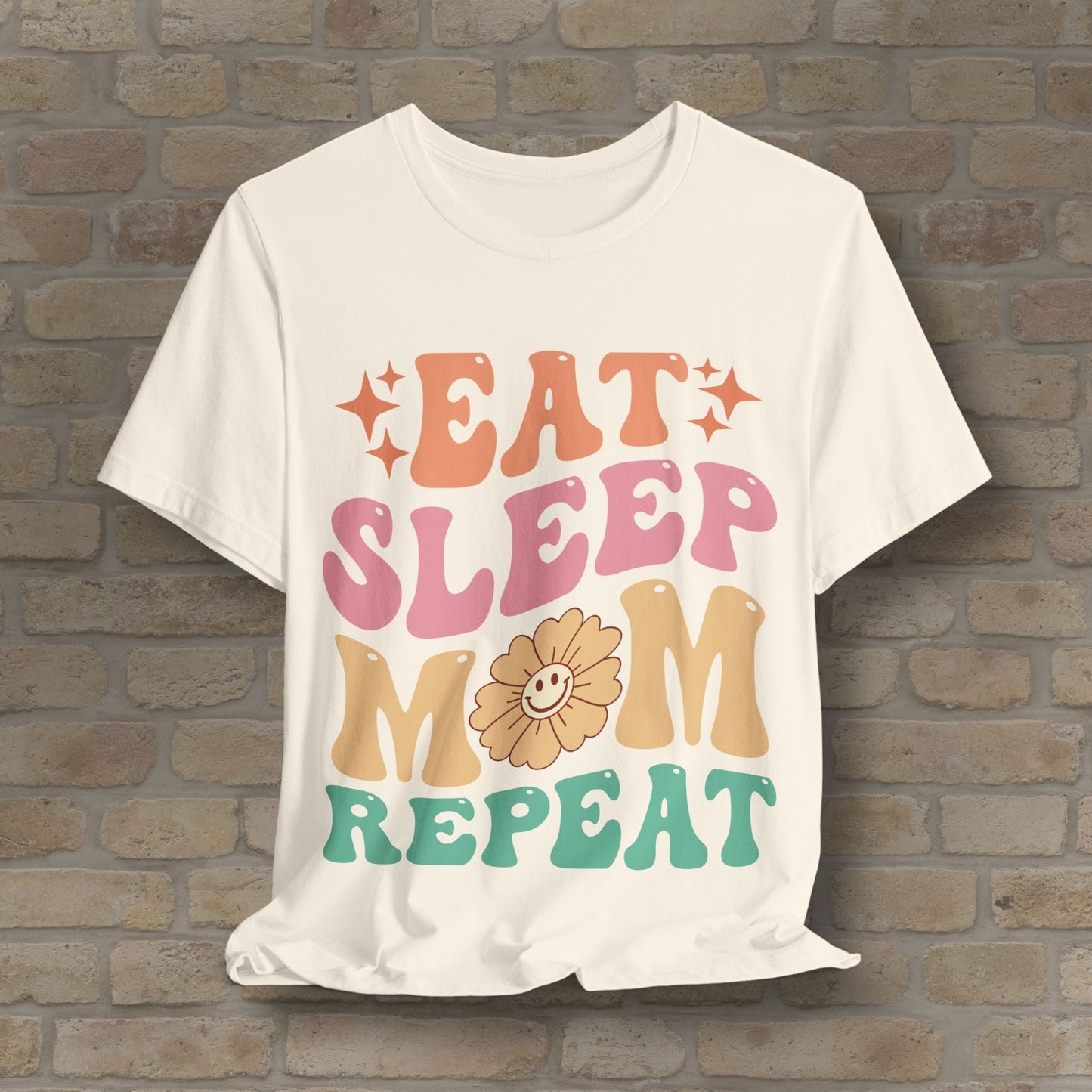 Mostly Text T-Shirts Eat Sleep Mom Repeat Tee - Vibrant Styles