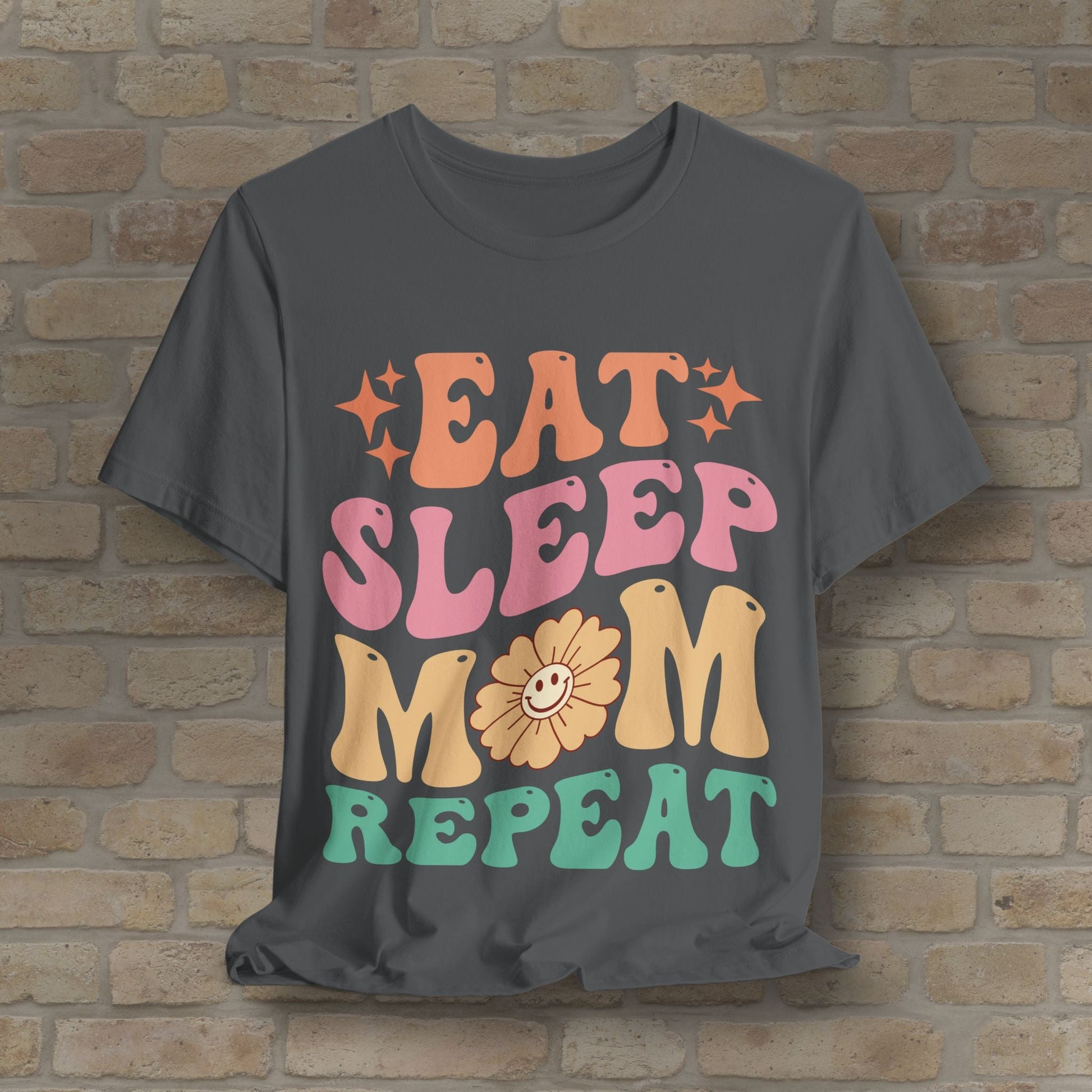 Mostly Text T-Shirts Eat Sleep Mom Repeat Tee - Vibrant Styles