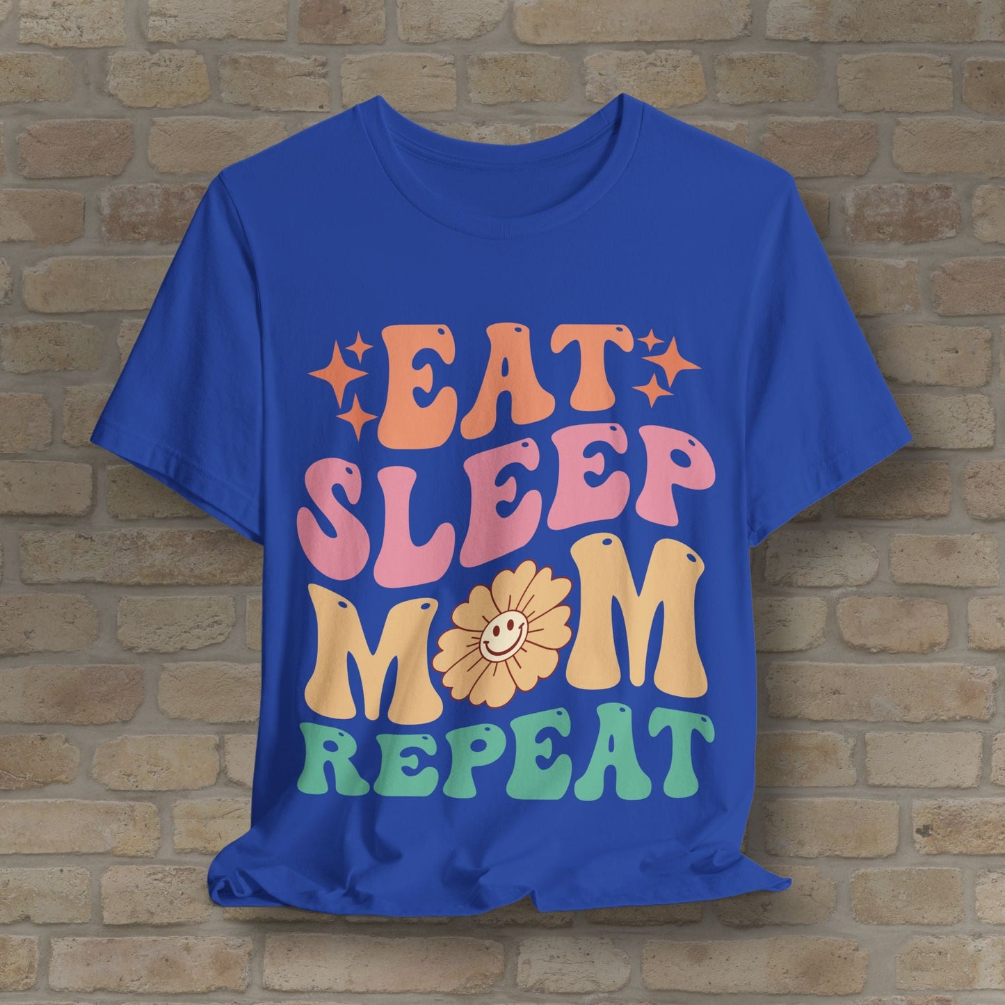 Mostly Text T-Shirts Eat Sleep Mom Repeat Tee - Vibrant Styles