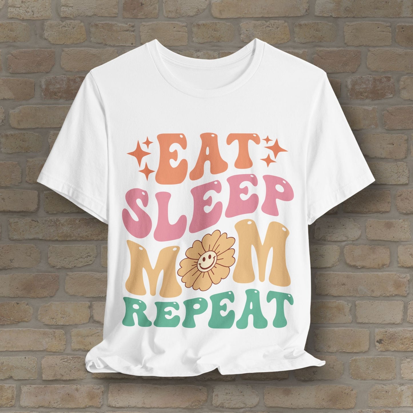 Mostly Text T-Shirts Eat Sleep Mom Repeat Tee - Vibrant Styles