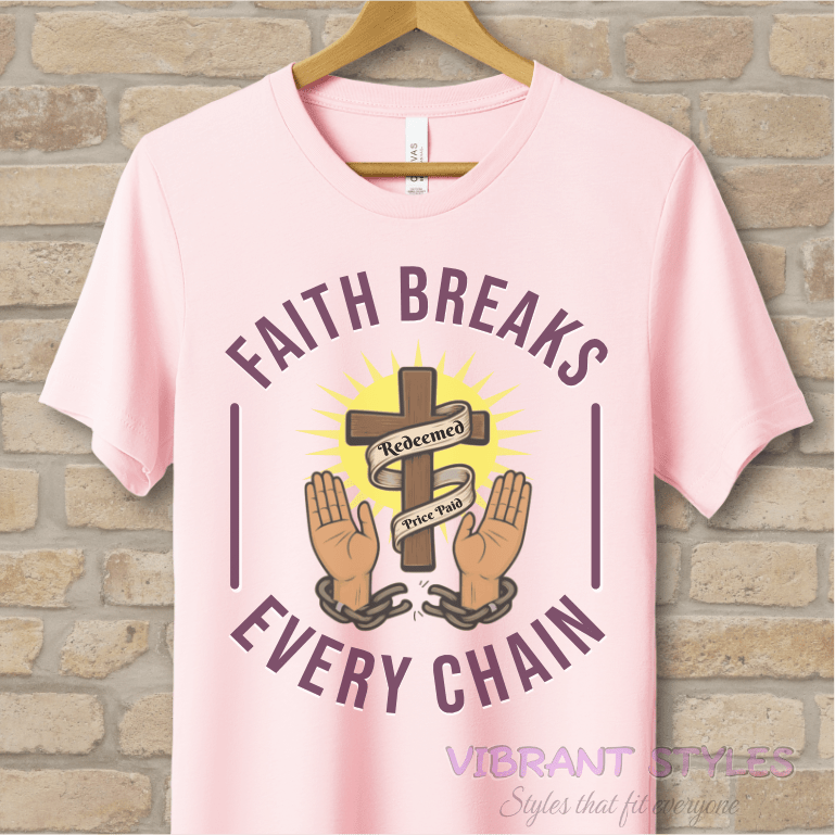 Graphic & Text T-Shirts Faith Sets You Free Tee - Vibrant Styles