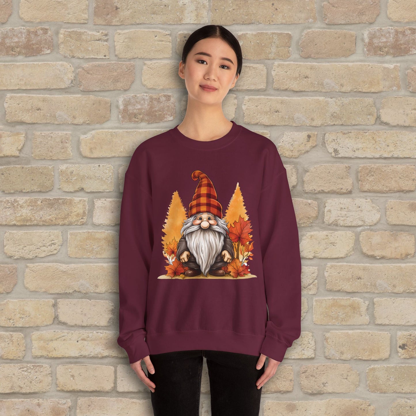 Graphic Only Fall Gnome Sweatshirt - Vibrant Styles
