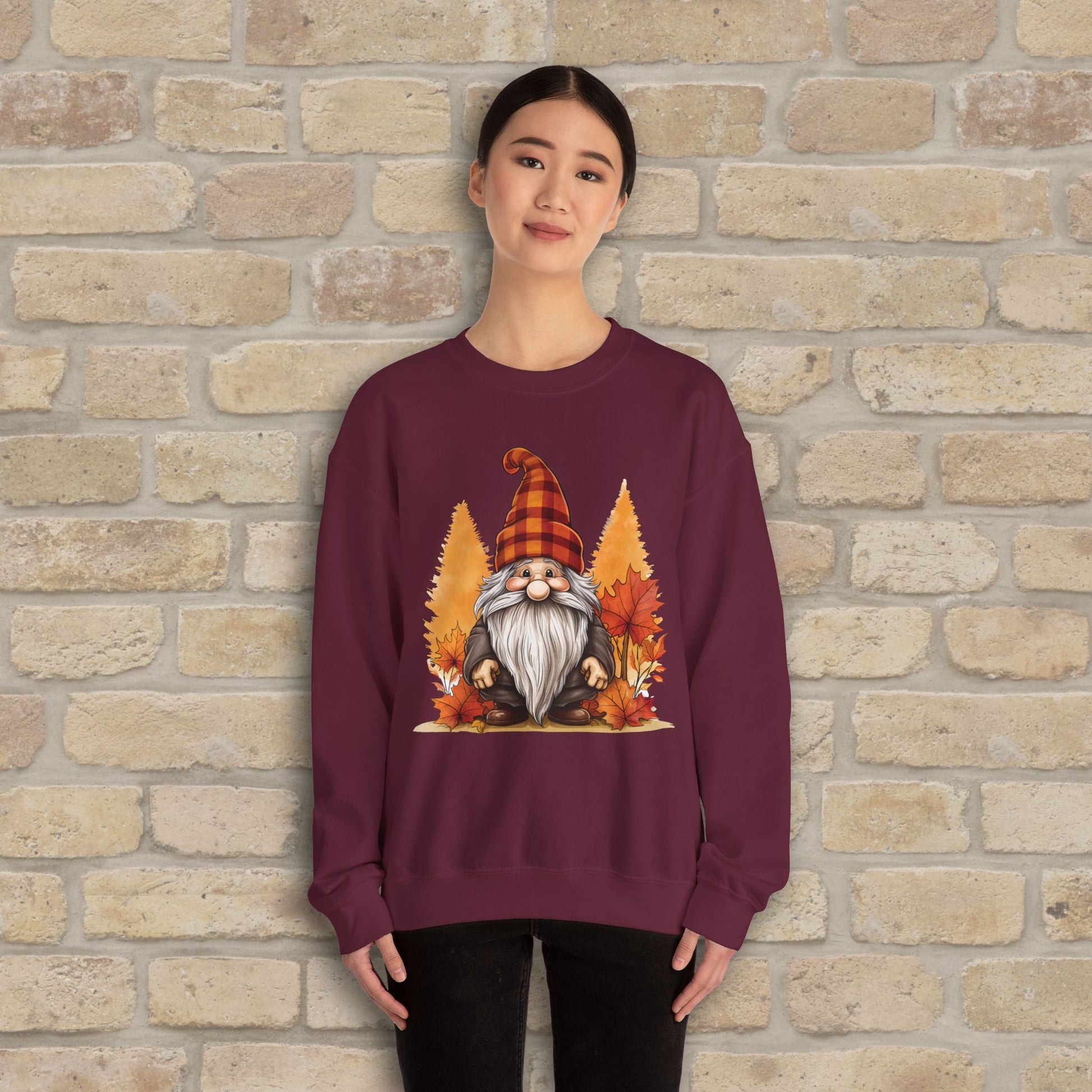 Graphic Only Fall Gnome Sweatshirt - Vibrant Styles