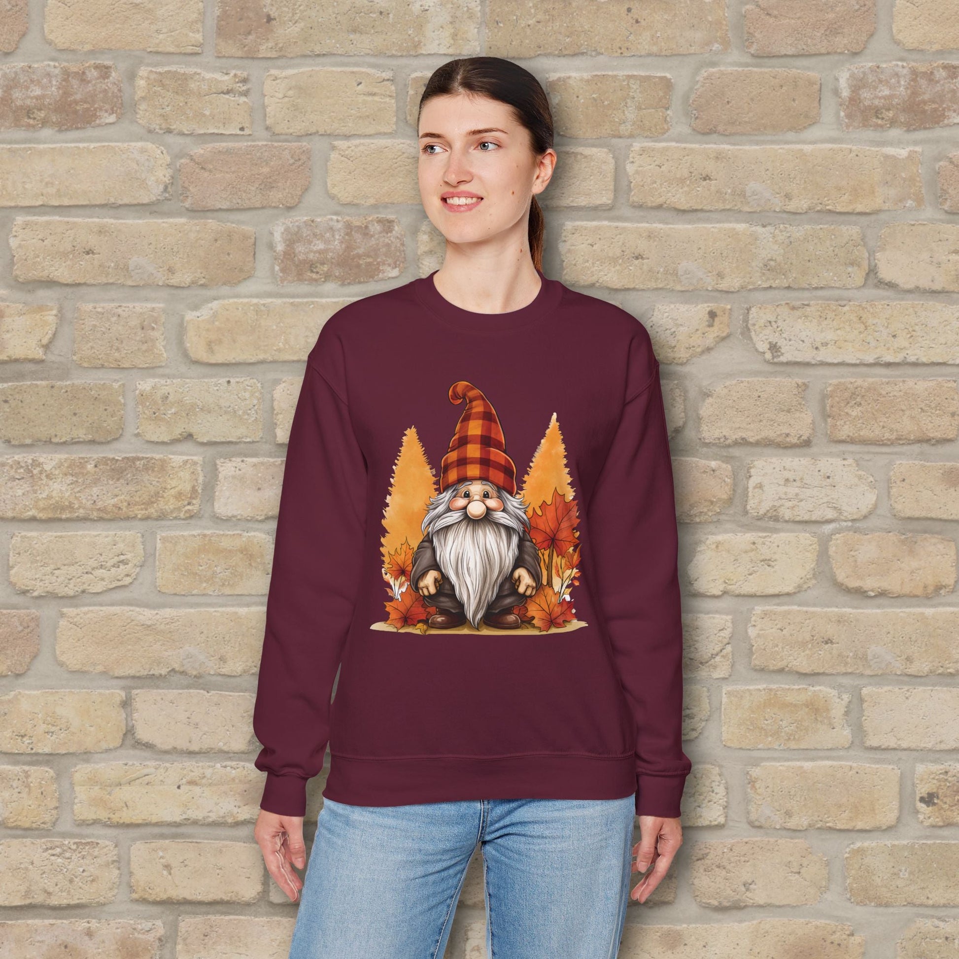 Graphic Only Fall Gnome Sweatshirt - Vibrant Styles