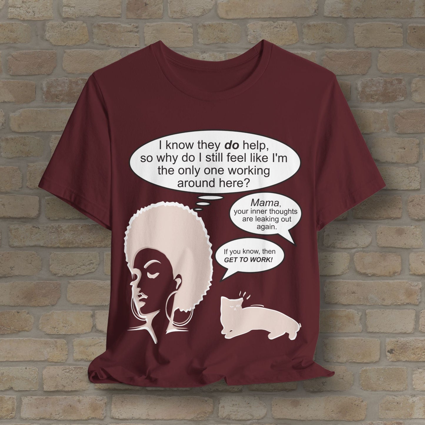 Graphic & Text Feel Like I'm The Only One Working Tee - Vibrant Styles