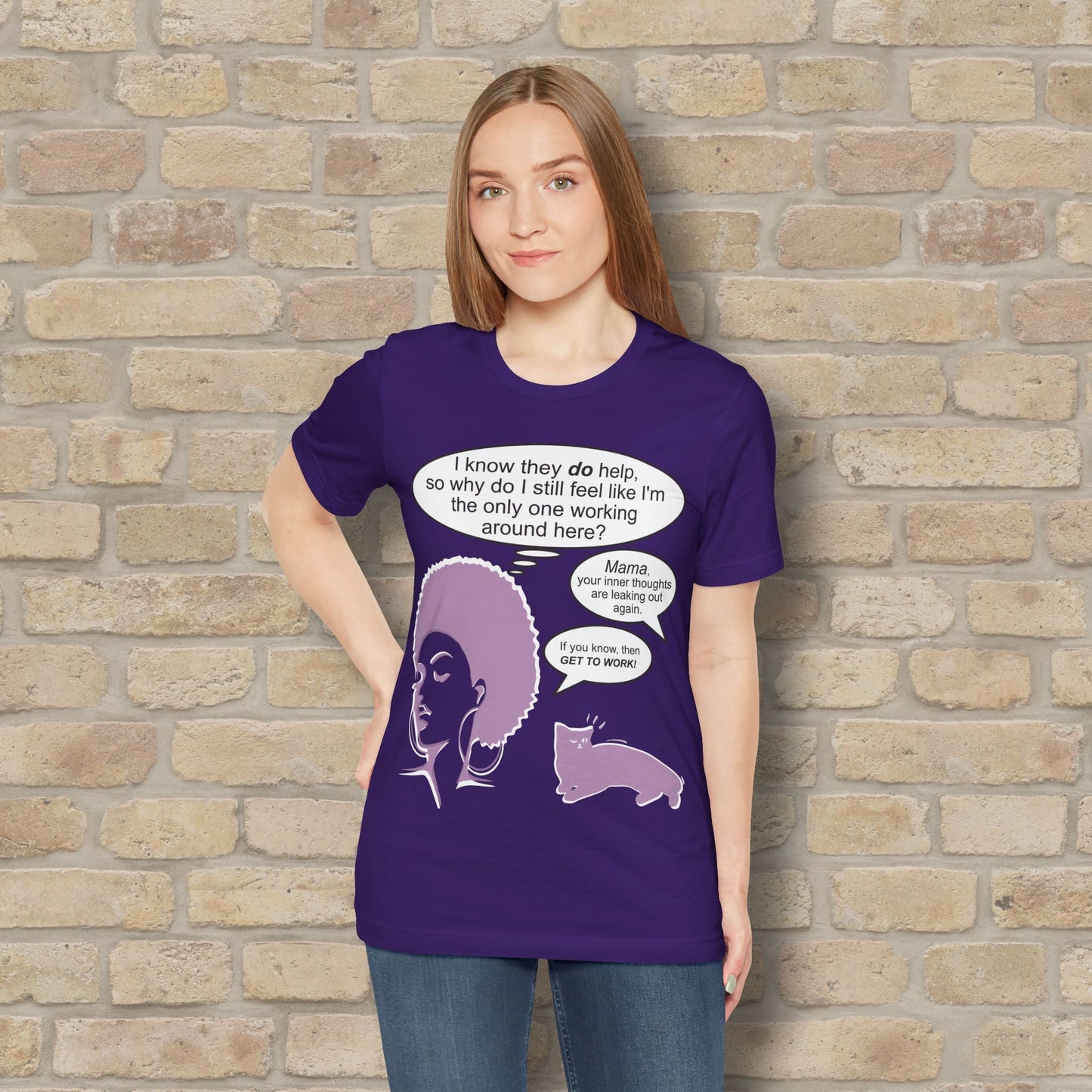 Graphic & Text Feel Like I'm The Only One Working Tee - Vibrant Styles