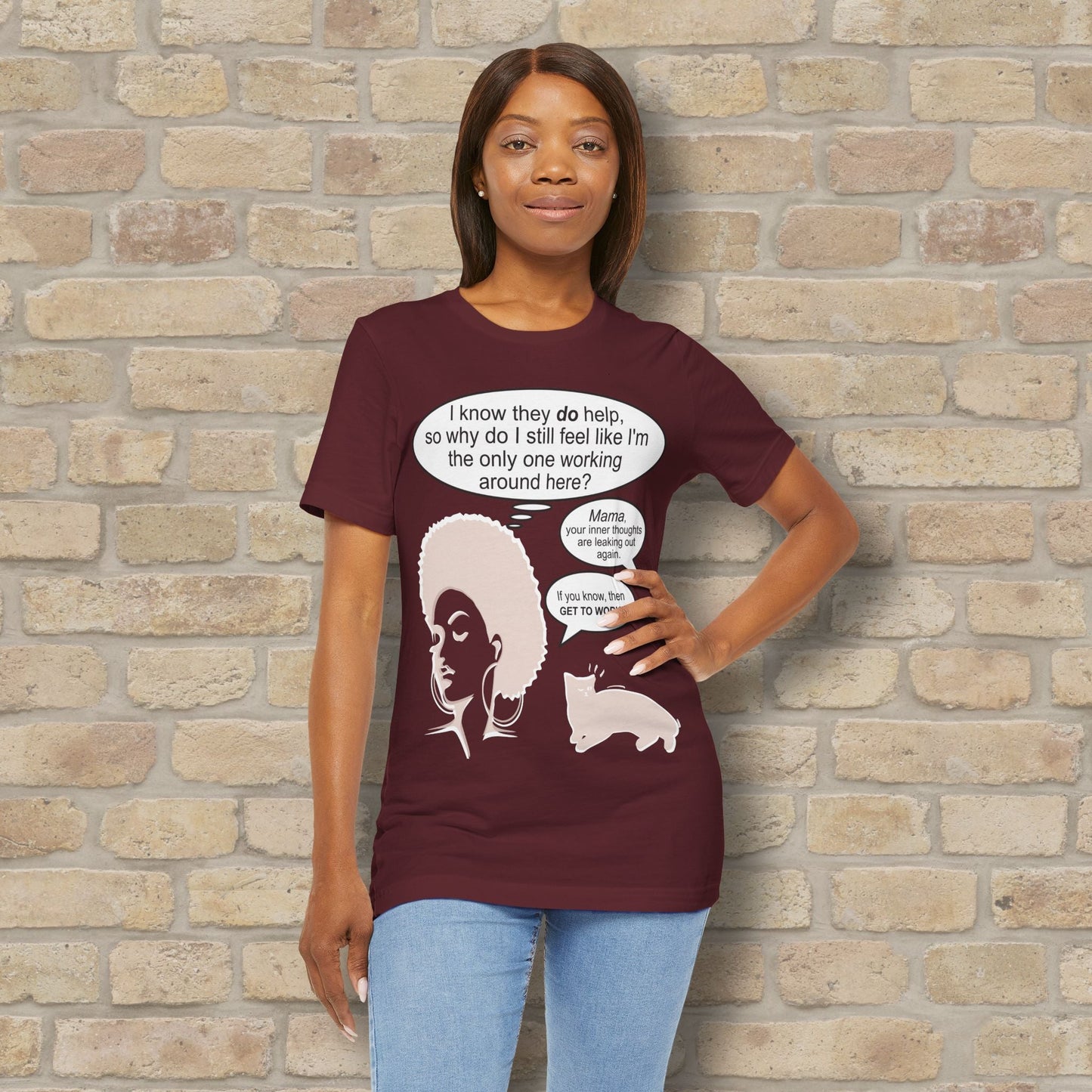 Graphic & Text Feel Like I'm The Only One Working Tee - Vibrant Styles
