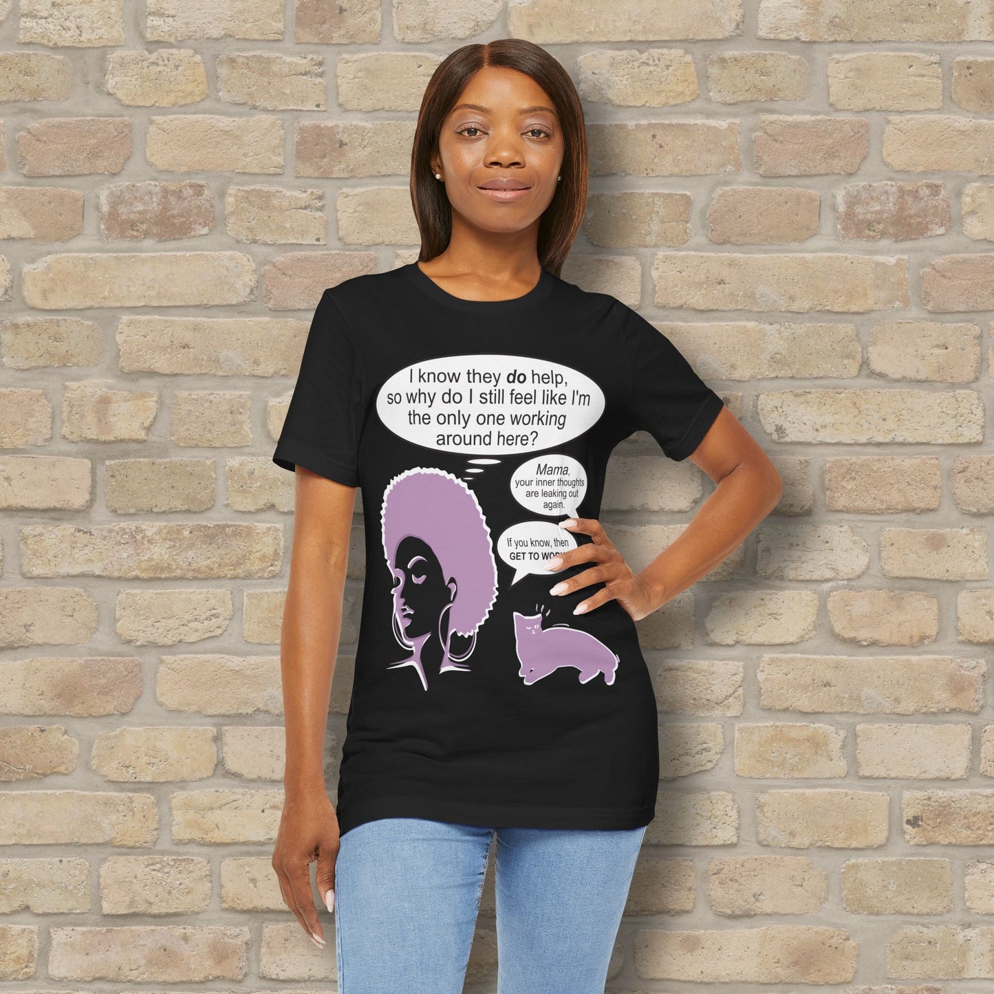 Graphic & Text Feel Like I'm The Only One Working Tee - Vibrant Styles