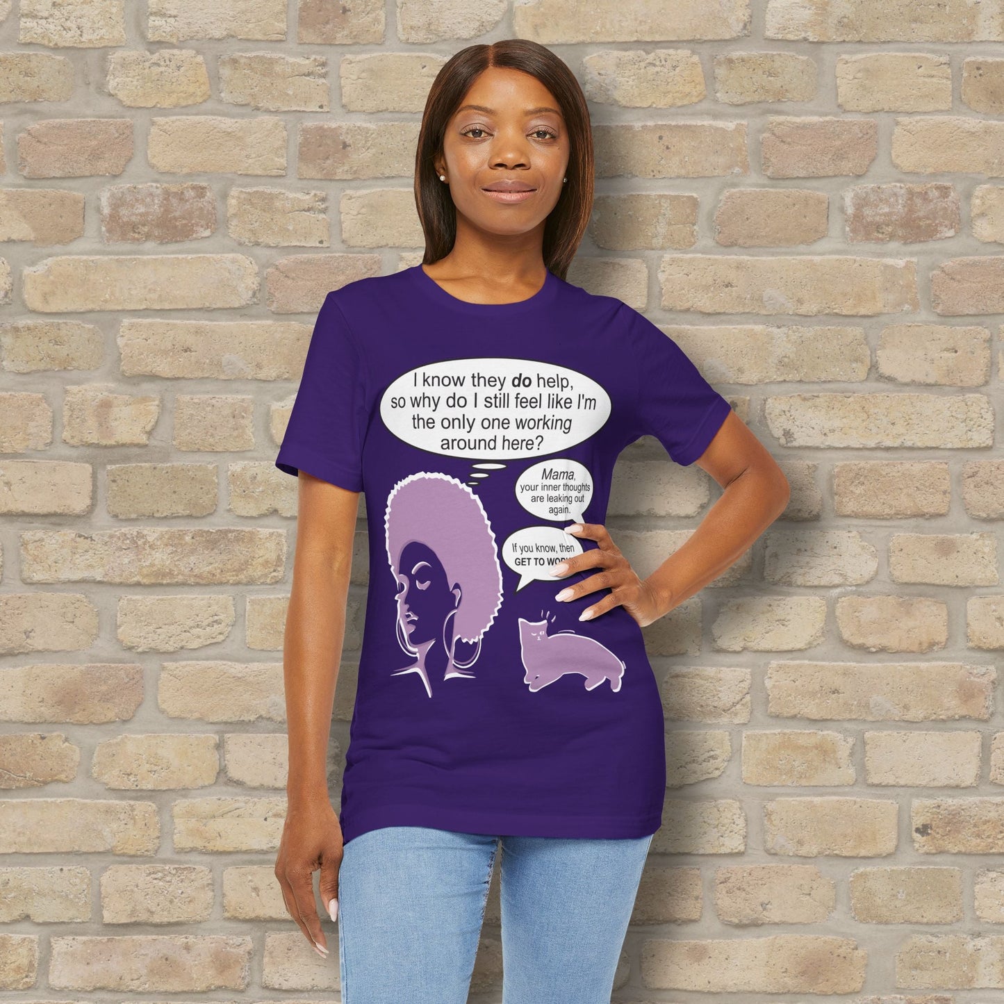 Graphic & Text Feel Like I'm The Only One Working Tee - Vibrant Styles