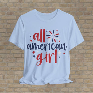 Mostly Text T-Shirts Festive American Girl Tee - Vibrant Styles