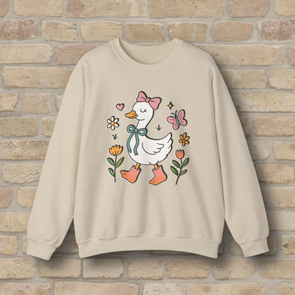 Graphic Only Floral Goose Sweatshirt - Vibrant Styles