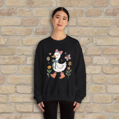 Graphic Only Floral Goose Sweatshirt - Vibrant Styles
