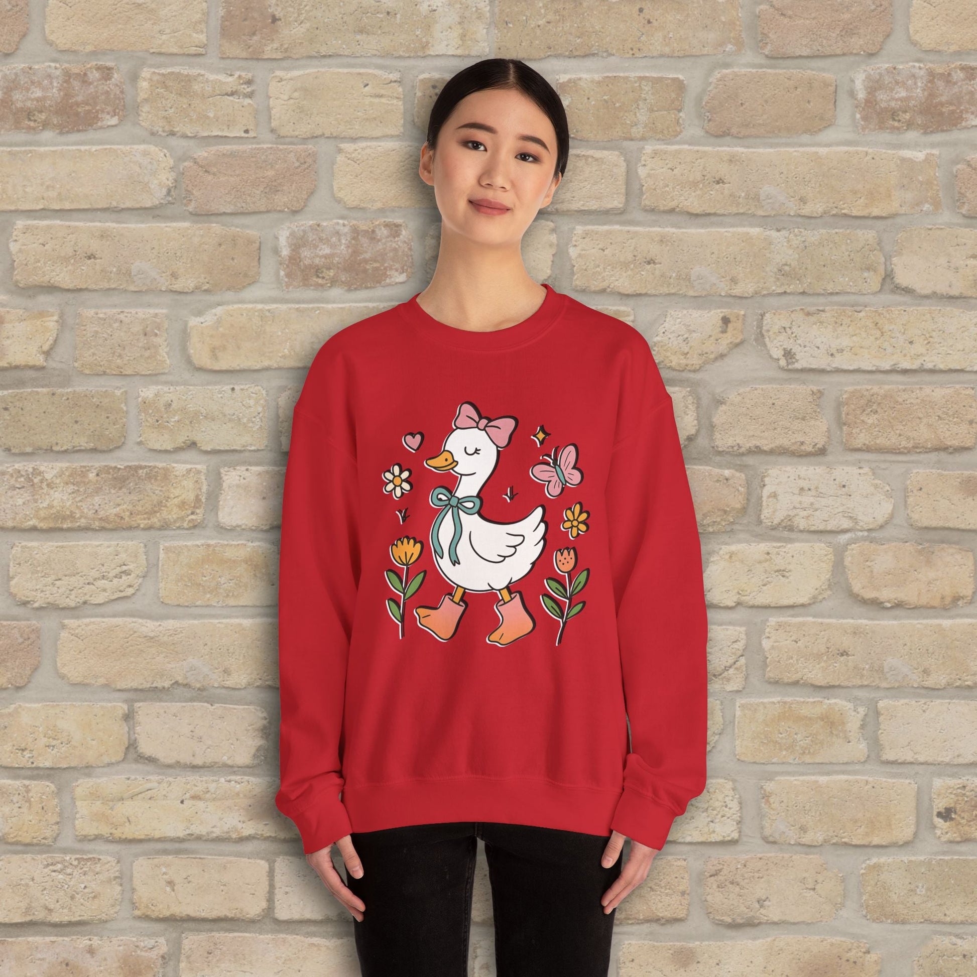 Graphic Only Floral Goose Sweatshirt - Vibrant Styles
