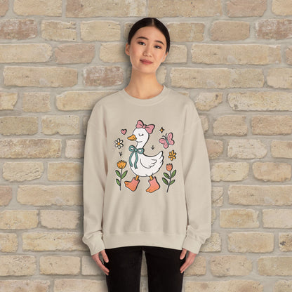 Graphic Only Floral Goose Sweatshirt - Vibrant Styles