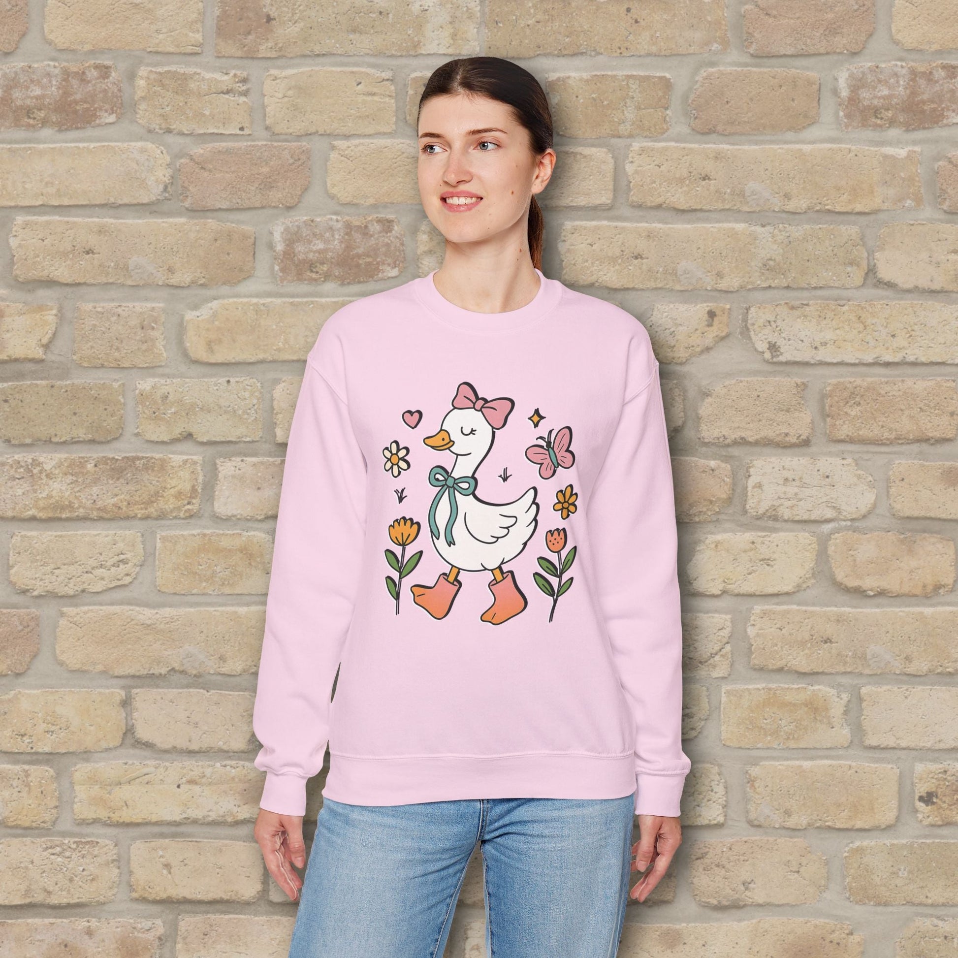 Graphic Only Floral Goose Sweatshirt - Vibrant Styles