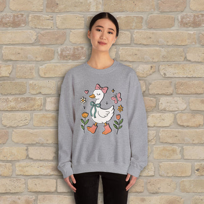 Graphic Only Floral Goose Sweatshirt - Vibrant Styles