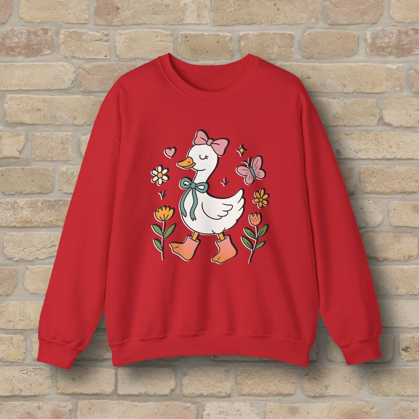 Graphic Only Floral Goose Sweatshirt - Vibrant Styles