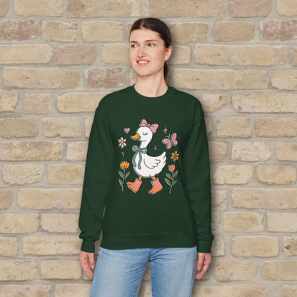 Graphic Only Floral Goose Sweatshirt - Vibrant Styles